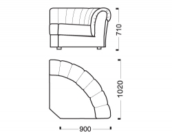 мягкая мебель - угловой элемент